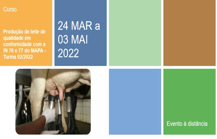 Produção de leite de qualidade em conformidade com a IN 76 e 77 do MAPA – Turma 02/2022