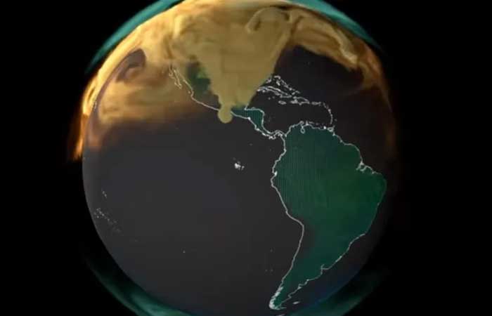 Vídeos da Nasa mostram emissão de gás carbônico na atmosfera terrestre