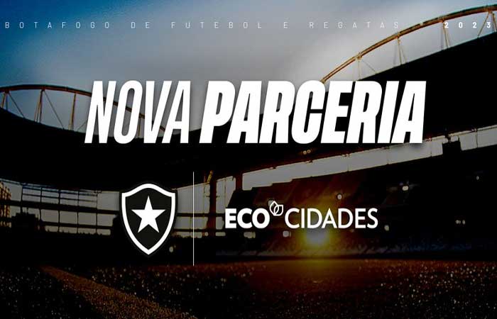Botafogo anuncia parceria com ‘Ecocidades’; marca foi estampada nas mangas da camisa contra o Palmeiras
