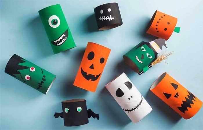 Decorações de Halloween com rolos de papel higiênico: faça bruxas, fantasmas e muito mais