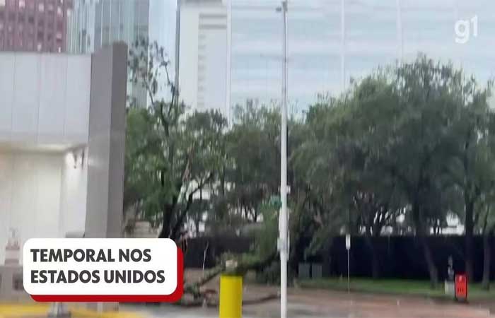 Temporal mata 4 pessoas, quebra vidros de prédios e causa destruição no Texas