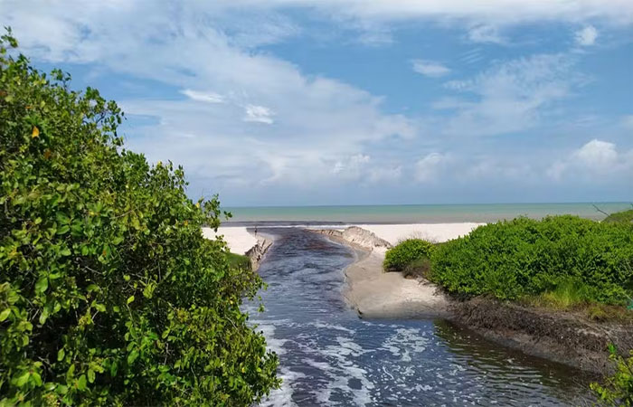 Qual a relação entre o Rio Jaguaribe e a mancha escura no mar de João Pessoa?