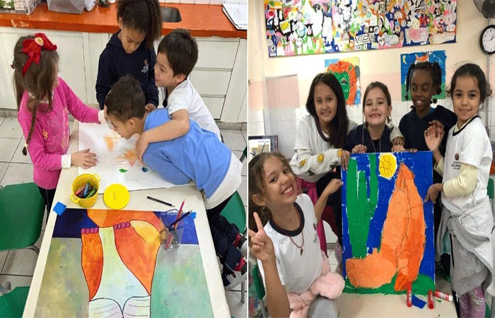 Com Eduardo Srur, crianças recriam obras de arte usando lixo plástico