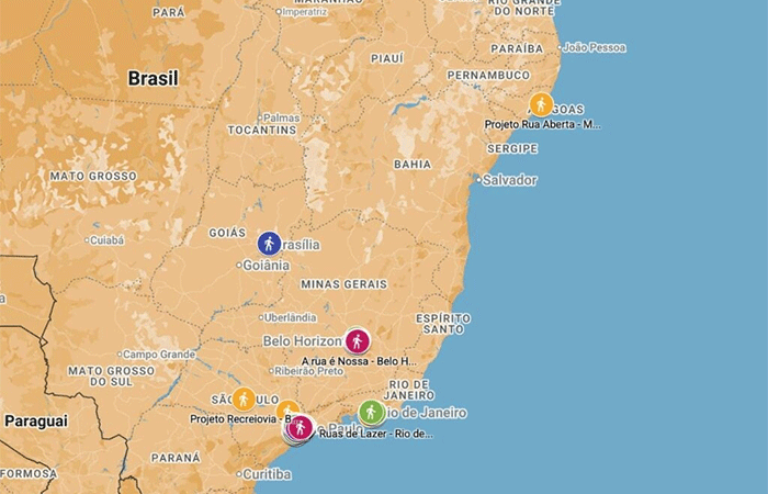 Iniciativa mapeia mais de 180 ruas abertas para lazer no Brasil