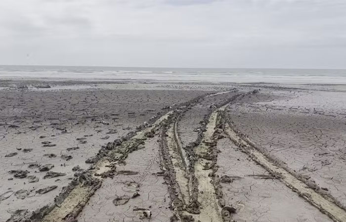 Por que parte da maior praia do Brasil está interditada por lama?