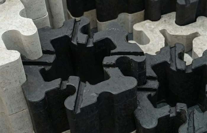 Redes de pesca viram blocos modulares de alta resistência