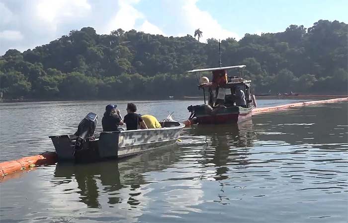 RJ recebe barreira feita com fios de cabelo para conter óleo e lixo