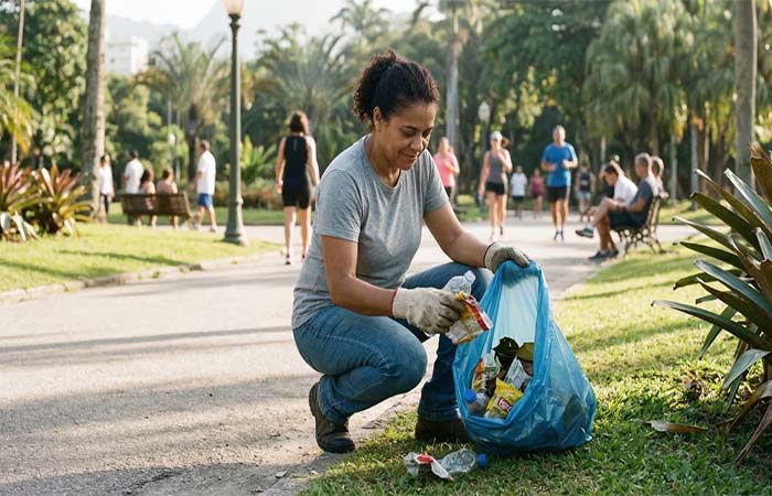 A psicologia diz que quem recolhe o próprio lixo em público revela um raro senso de responsabilidade